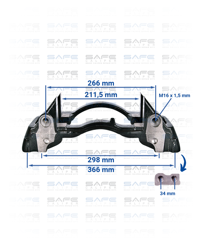 Caliper Carrier (19,5 Inch / B.V Type - 2 Hole / Right-Left)