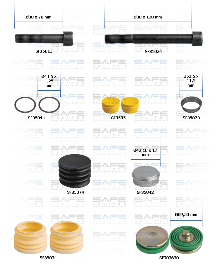 Caliper Dust Excluder & Bolts Kit