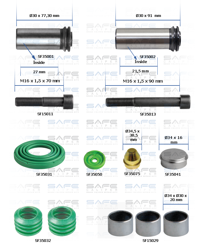 Caliper Guides & Seals Repair Kit (12.110 Man)