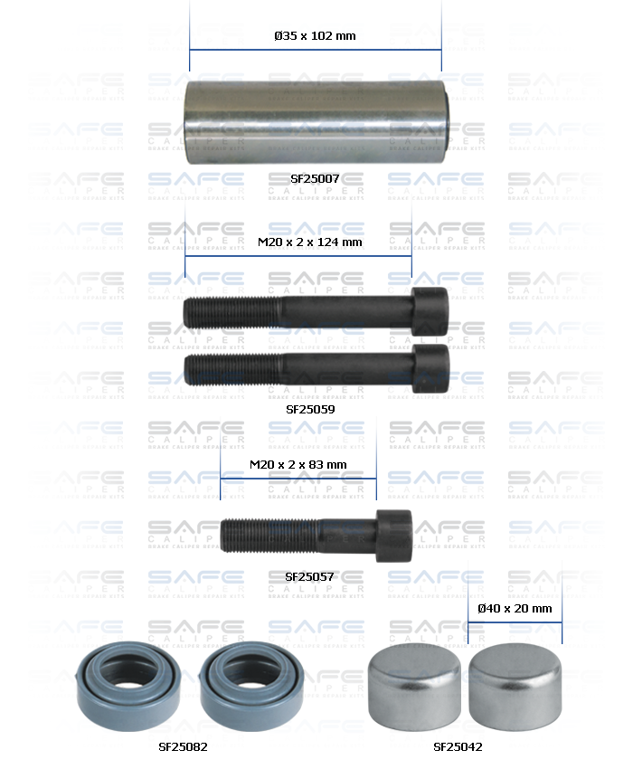 Caliper Guides & Seals Repair Kit
