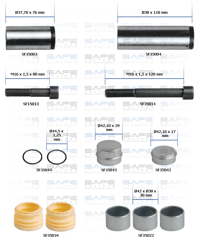 Caliper Guides & Seals Repair Kit