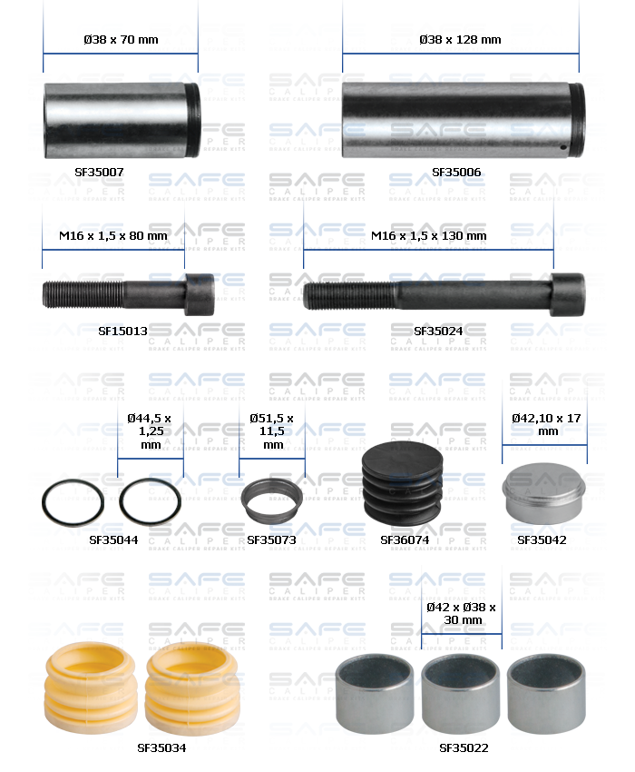 Caliper Guides & Seals Repair Kit