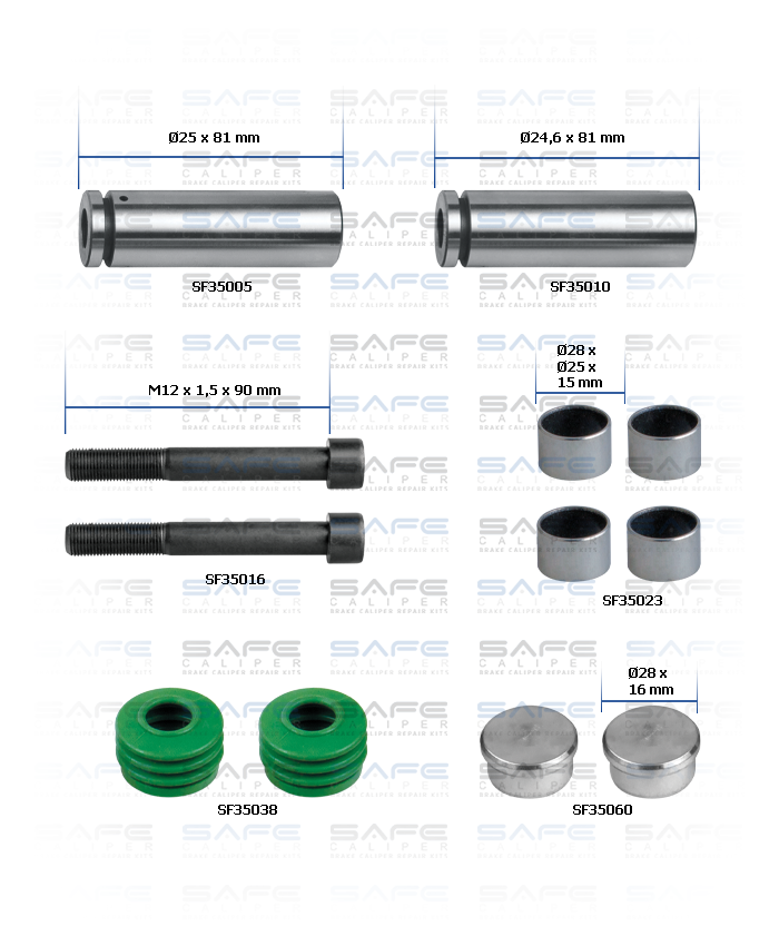 Caliper Guides & Seals Repair Kit