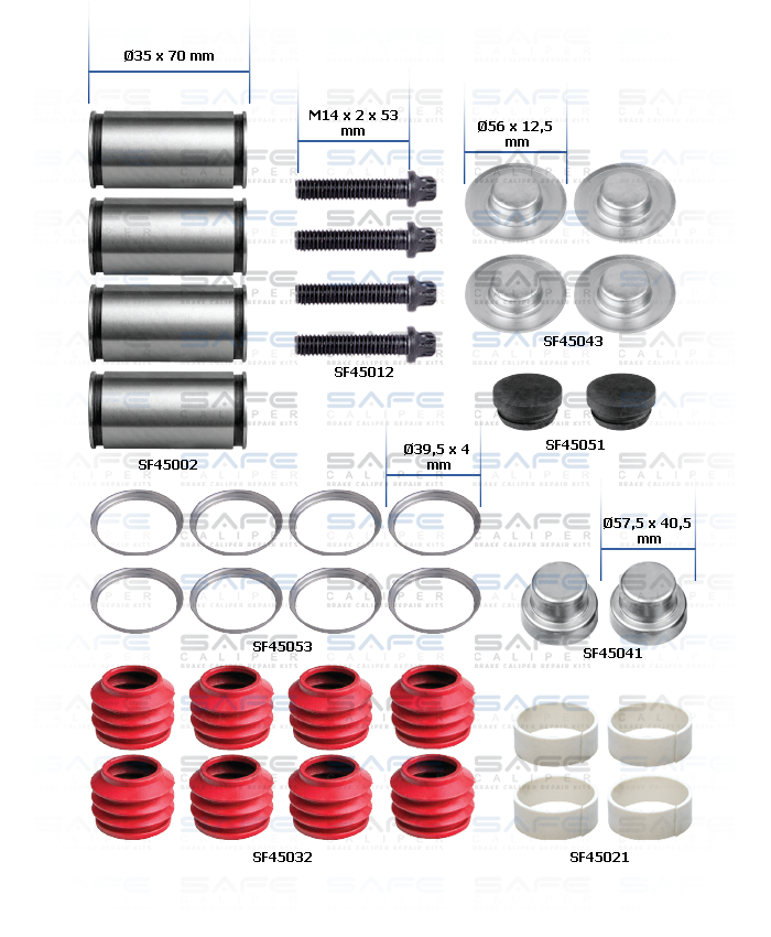 Caliper Guides & Seals Repair Kit