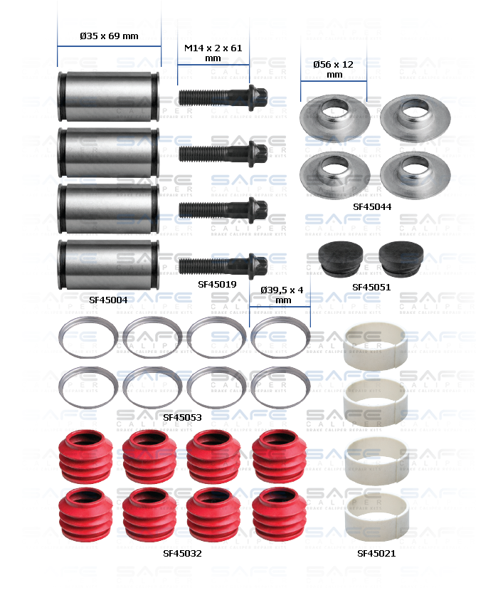 Caliper Guides & Seals Repair Kit