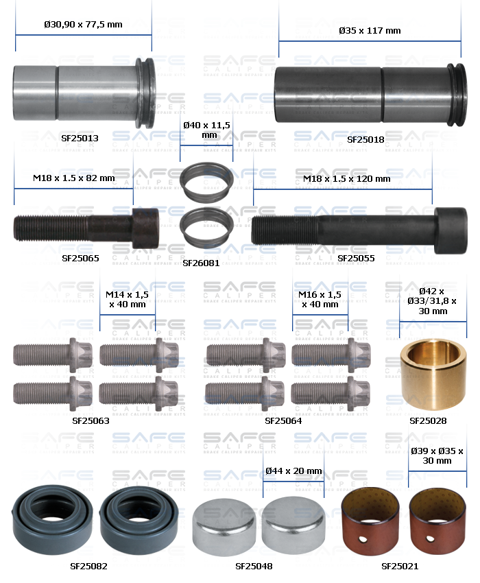 Caliper Seals & Bolts Repair Kit
