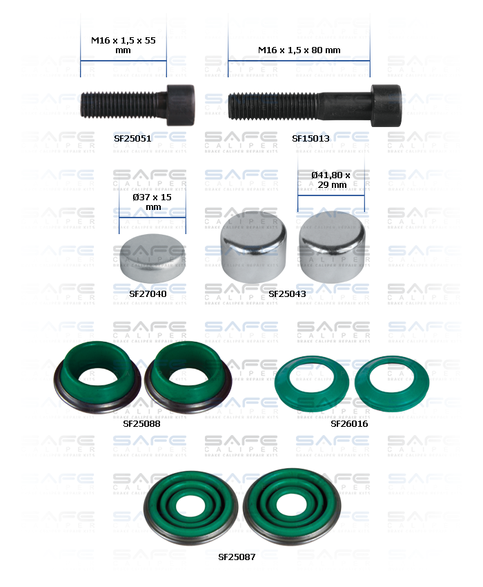 Caliper Seals & Bolts Repair Kit
