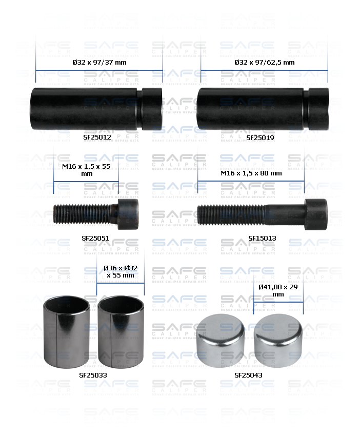 Caliper Guide & Caps Repair Kit