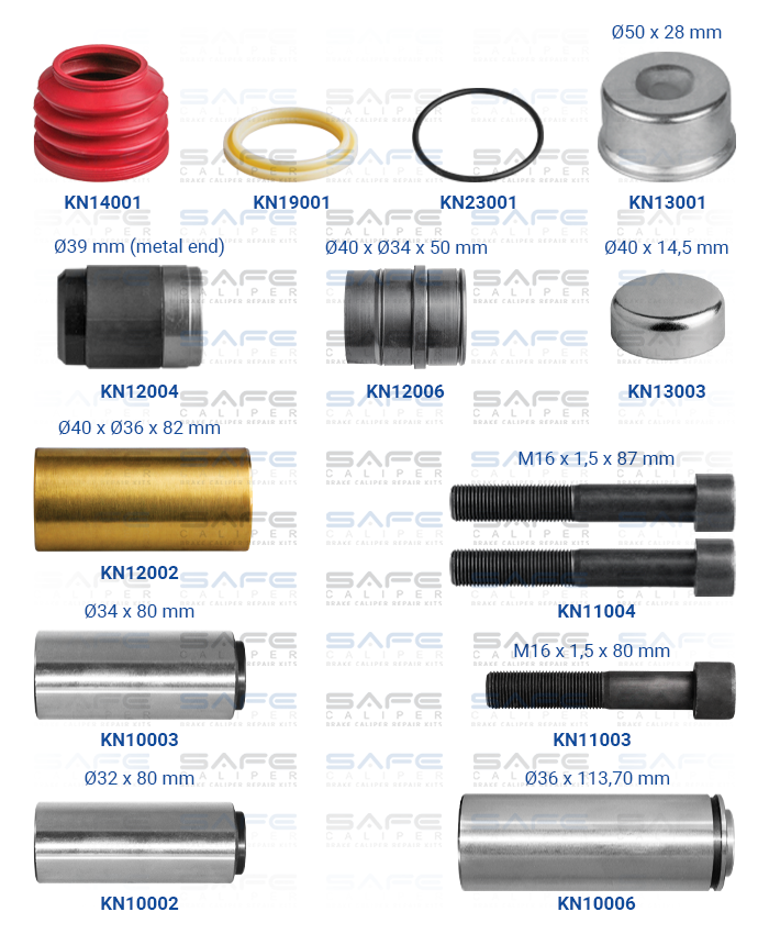 Caliper Guides & Seals Repair Kit