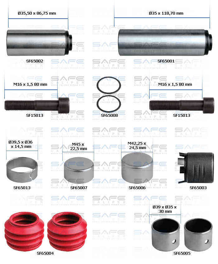 Caliper Guides & Seals Repair Kit