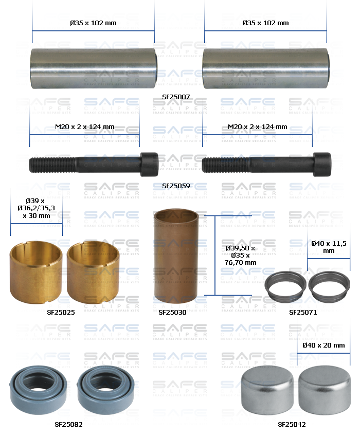 Caliper Guides & Seals Repair Kit