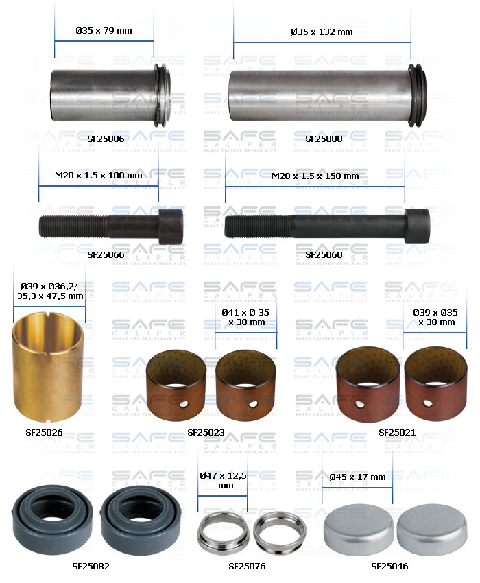 Caliper Guides & Seals Repair Kit