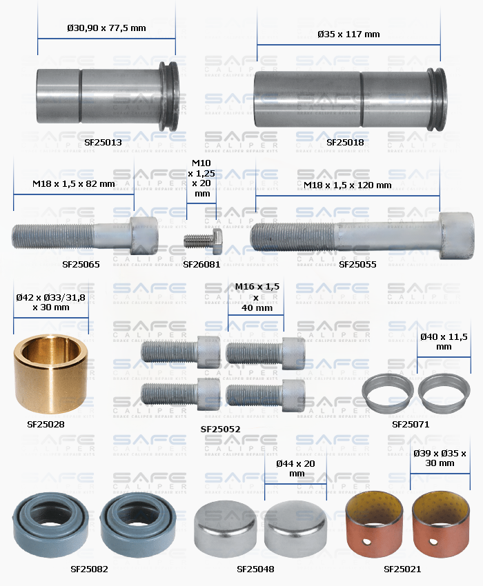 Caliper Guides & Seals Repair Kit