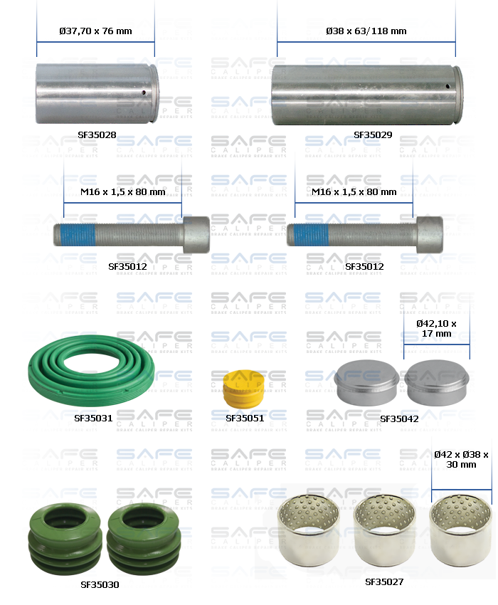 Caliper Guides & Seals Repair Kit
