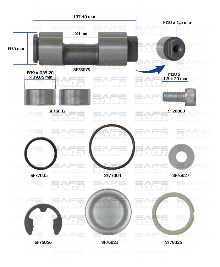 Caliper Hand Brake Repair Kit